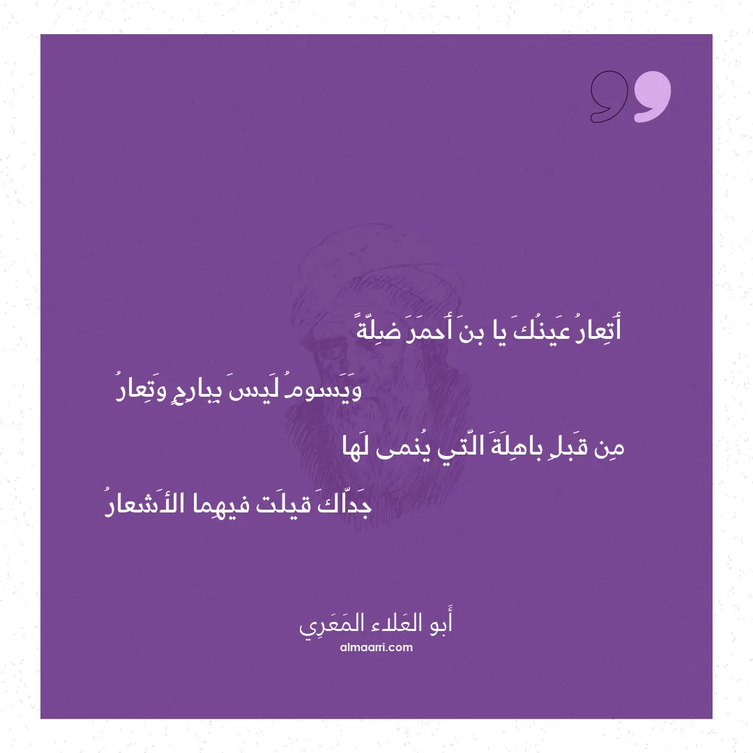 قصيدة أتعار عينك يا بن أحمر ضلة