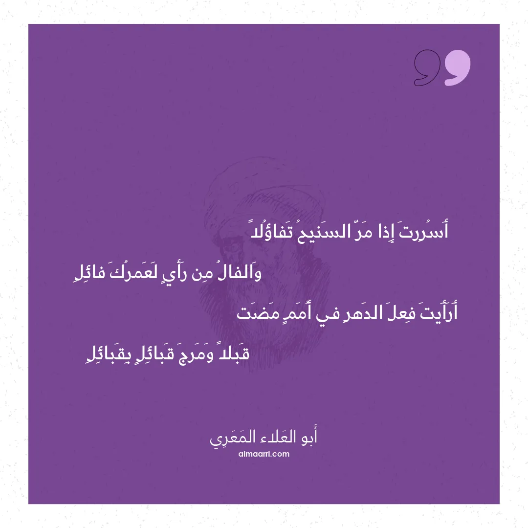 قصيدة أسررت إذا مر السنيح تفاؤلا