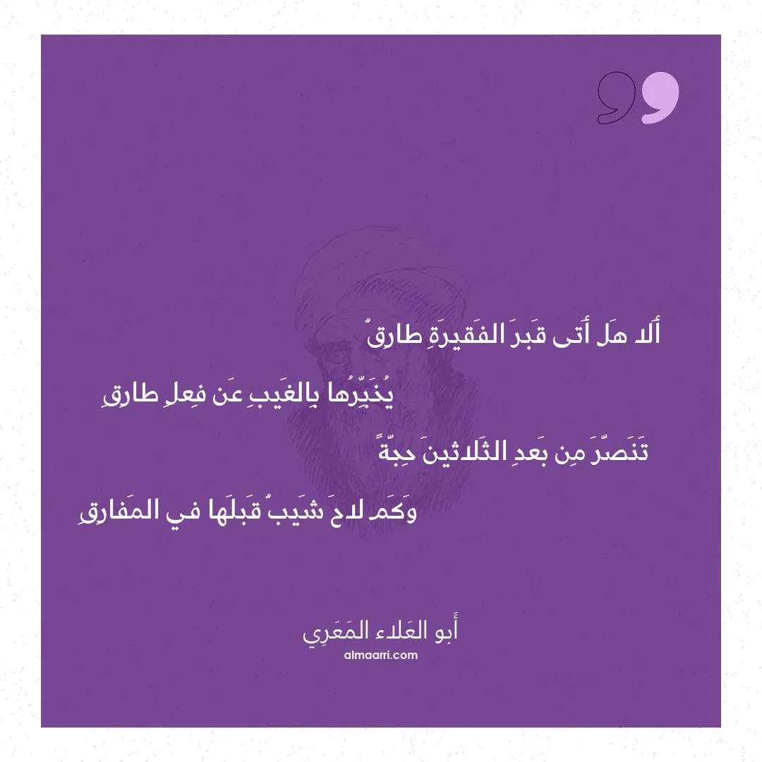 قصيدة ألا هل أتى قبر الفقيرة طارق