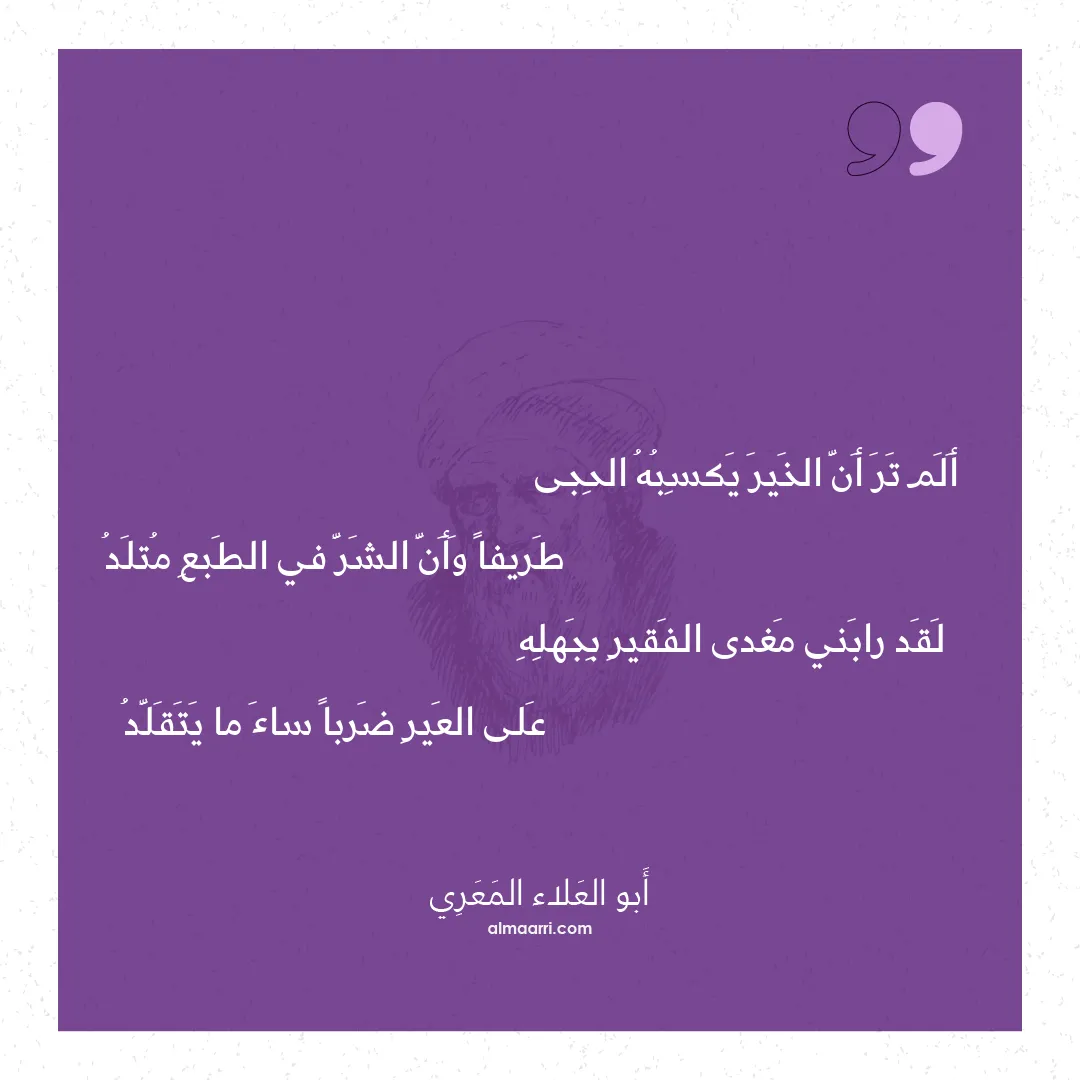 قصيدة ألم تر أن الخير يكسبه الحجى