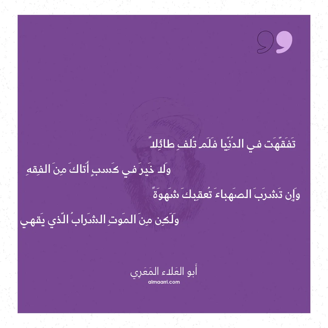 قصيدة تفقهت في الدنيا فلم تلف طائلا