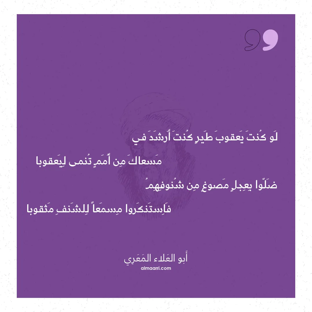 قصيدة لو كنت يعقوب طير كنت أرشد في