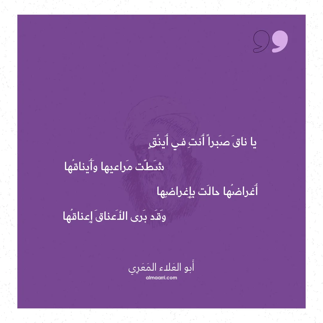 قصيدة يا ناق صبرا أنت في أينق